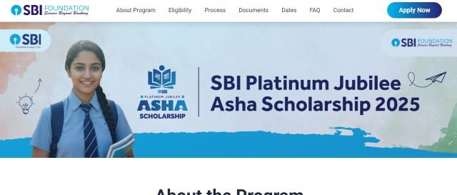 official SBI Asha Scholarship portal